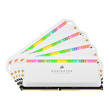 32GB Kit (4 x 8GB) DOMINATOR® PLATINUM RGB DDR4 3600MHz, CL18, White, RGB LED, DIMM Memory