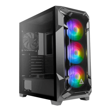 DF600 FLUX Tempered Glass, No PSU, ATX, Black, Mid Tower Case