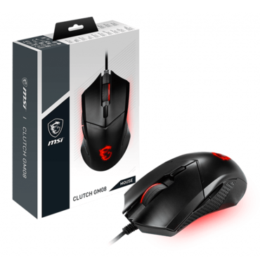 Clutch GM08, Red, 4200-dpi, Wired, Black, Optical Gaming Mouse