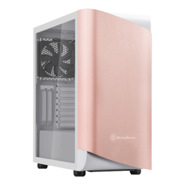 SETA A1 Tempered Glass, No PSU, ATX, Rose Gold/White, Mid Tower Case