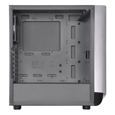 SETA A1, Tempered Glass, No PSU, ATX, Silver/Black, Mid Tower Case