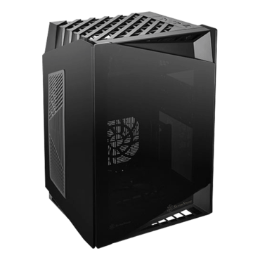 LD03B-AF (Airflow), Tempered Glass, No PSU, Mini-ITX, Black, Mini Cube Case