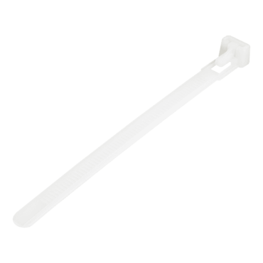 CBMZTRB5, 5&quot;(12cm) Reusable Cable Ties - 1/4&quot;(7mm) wide, 100 Pack - White