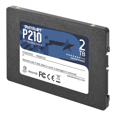 2TB P210 7mm, 520 / 430 MB/s, 3D NAND, SATA 6Gb/s, 2.5" SSD