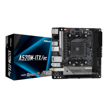 A520M-ITX/ac, AMD A520 Chipset, AM4, DP, Mini-ITX Motherboard