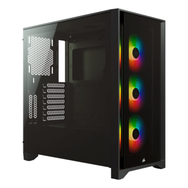 iCUE 4000X RGB, Tempered Glass, No PSU, E-ATX, Black, Mid Tower Case