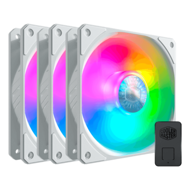 SICKLEFLOW 120 ARGB 3 x 120mm, White, w/ Controller, ARGB LEDs, 1800 RPM, 62 CFM, 27 dBA, Cooling Fans