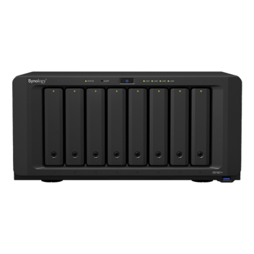 DS1821+ 8-Bay NAS Server, AMD Ryzen™ V1500B Quad-core 2.2 GHz, 32GB DDR4 SO-DIMM RAM (4GB pre-installed), SATA 6Gb/s, M.2 / 2, GbLAN / 4, USB 3.2 Gen 1 / 4, 250W PSU