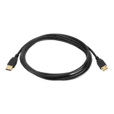 USB-A to USB-A 2.0 Cable - 28/24AWG, Gold Plated, Black, 10ft