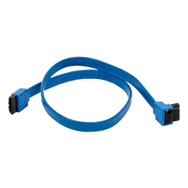 18in SATA 6Gbps Cable with Locking Latch (90-degree to 180-degree), Blue