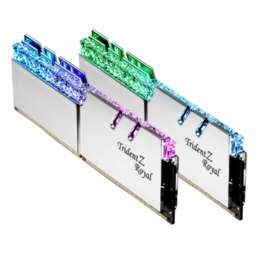 32GB Kit (2 x 16GB) Trident Z Royal DDR4 3600MHz, CL16, Silver, RGB LED, DIMM Memory