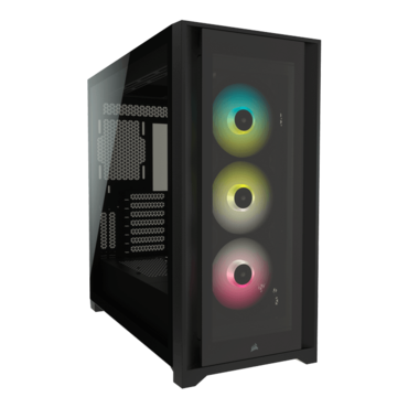 iCUE 5000X RGB, Tempered Glass, No PSU, E-ATX, Black, Mid Tower Case