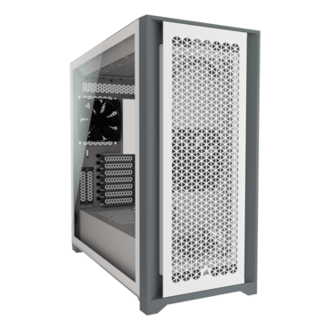 5000D AIRFLOW Tempered Glass, No PSU, E-ATX, White, Mid Tower Case