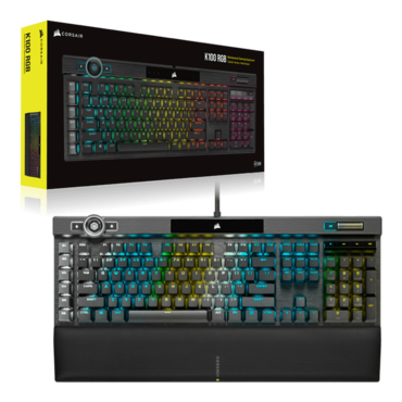 K100 RGB, Per Key RGB, Cherry MX Speed Silver, Wired, Black, Mechanical Gaming Keyboard