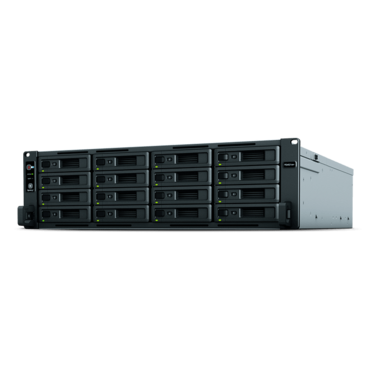 RS4021xs+ 16-bay 3U NAS Server, Intel® Xeon® D-1541 8-core 2.7 GHz processor, 64GB DDR4 RAM (16GB pre-installed), SATA 6Gb/s, 1GbLAN / 4, 10GbLAN / 2, USB 3.2 Gen 1 (Type-A) / 2, 800W Rdt PSU