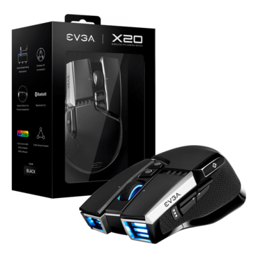 X20, 3 RGB Zones, 16000-dpi, Wireless/Wired, Black, Optical Gaming Mouse