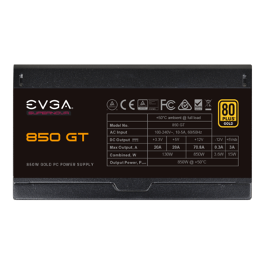 850 GT, 80 PLUS Gold 850W, Auto ECO Mode, Fully Modular, ATX Power Supply