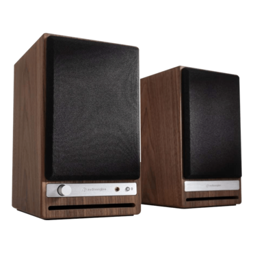 HD4-WAL, Wired/Bluetooth, Real Wood Veneer Walnut, 2.0 Channel Bookshelf Speakers