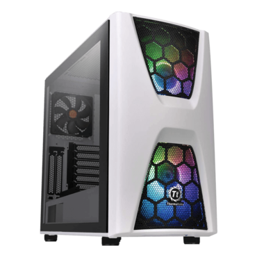 Commander C34 TG Snow ARGB Tempered Glass, No PSU, ATX, White, Mid Tower Case