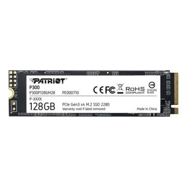 128GB P300, 1600 / 600 MB/s, 3D TLC NAND, PCIe NVMe 3.0 x4, M.2 2280 SSD