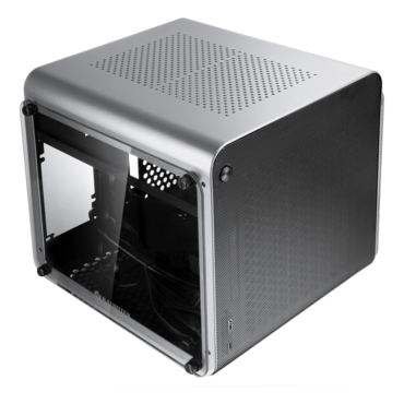 METIS EVO TGS Tempered Glass, No PSU, Mini-ITX, Silver, Mini Cube Case