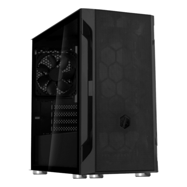 FARA H1M Tempered Glass, No PSU, microATX, Black, Mini Tower Case