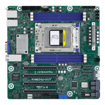ROMED6U-2L2T, AMD SoC, SP3, DDR4-3200 1.5TB 3DS LRDIMM / 6, VGA, M.2 / 2, USB 3.2 / 2, 10GbLAN / 2, GbLAN / 2, microATX Retail