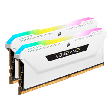 32GB Kit (2 x 16GB) VENGEANCE® RGB Pro SL DDR4 3600MHz, CL18, White, RGB LED DIMM Memory
