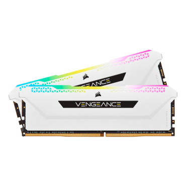 32GB Kit (2 x 16GB) VENGEANCE® RGB Pro SL DDR4 3600MHz, CL18, White, RGB LED DIMM Memory