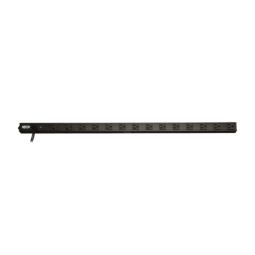 Basic Power Distribution Unit, 12 NEMA 5-15R, 120V AC, 50/60Hz, 15A/1800VA, 15-ft cord, Black