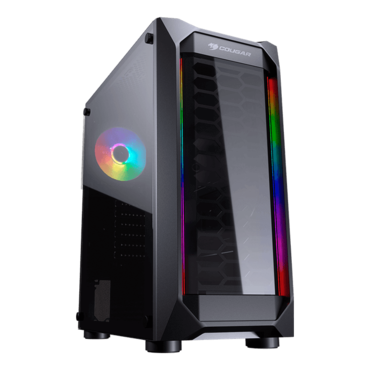 MX410 Acrylic Side Panel, No PSU, ATX, Black, Mid Tower Case