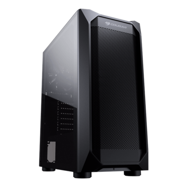 MX410 Mesh-G Tempered Glass, No PSU, ATX, Black, Mid Tower Case