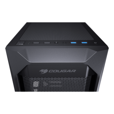 MX410 Mesh-G Tempered Glass, No PSU, ATX, Black, Mid Tower Case