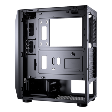 MX410 Mesh-G Tempered Glass, No PSU, ATX, Black, Mid Tower Case