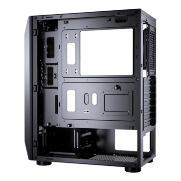 MX410 Mesh-G Tempered Glass, No PSU, ATX, Black, Mid Tower Case
