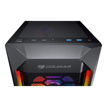 MX410 Mesh-G RGB Tempered Glass, No PSU, ATX, Black, Mid Tower Case