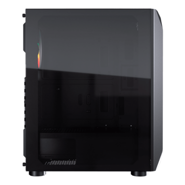 MX410 Mesh-G RGB Tempered Glass, No PSU, ATX, Black, Mid Tower Case