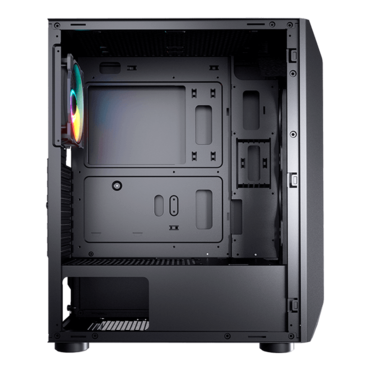 MX410 Mesh-G RGB Tempered Glass, No PSU, ATX, Black, Mid Tower Case
