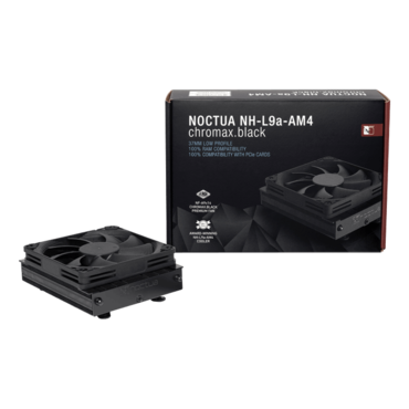 NH-L9a-AM4 chromax.black, 37mm Height, 75W TDP, Copper/Aluminum CPU Cooler