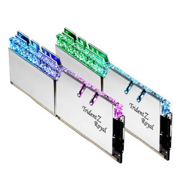 16GB (2 x 8GB) Trident Z Royal DDR4 3600MHz, CL16, Silver, RGB LED, DIMM Memory