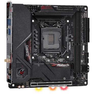 Z590 Phantom Gaming-ITX/TB4, Intel® Z590 Chipset, LGA 1200, Thunderbolt™ 4, Mini-ITX Motherboard