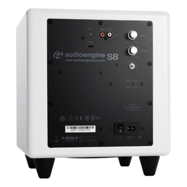 S8, Wired, Hi-Gloss Piano White, 1.0 Channel Subwoofer