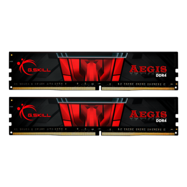 32GB (2 x 16GB) Aegis DDR4 3200MHz, CL16, Black/Red, DIMM Memory