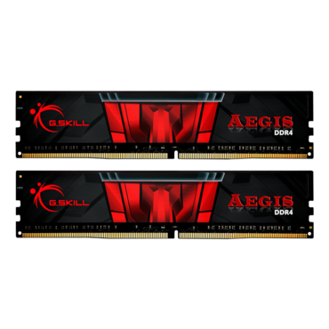 16GB (2 x 8GB) Aegis DDR4 3200MHz, CL16, Black/Red, DIMM Memory