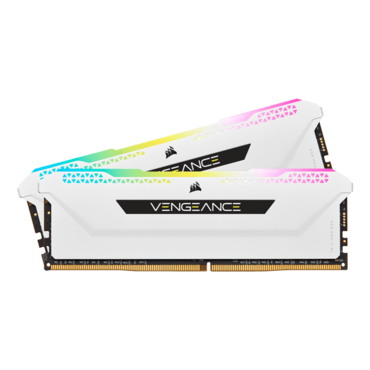 16GB (2 x 8GB) VENGEANCE® RGB Pro SL DDR4 3200MHz, CL16, White, RGB LED, DIMM Memory