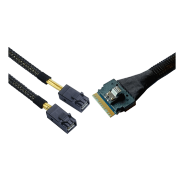 CBL-SAST-1229-100 Slimline x8 (STR) to 2x MiniSAS HD x4 (STR) 14cm Cable