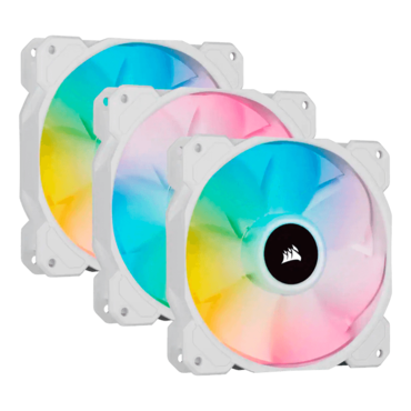 iCUE SP120 RGB ELITE Performance 3 x 120mm, White, w/ Controller, 1500 RPM, 47.73 CFM, 28 dBA, Cooling Fans