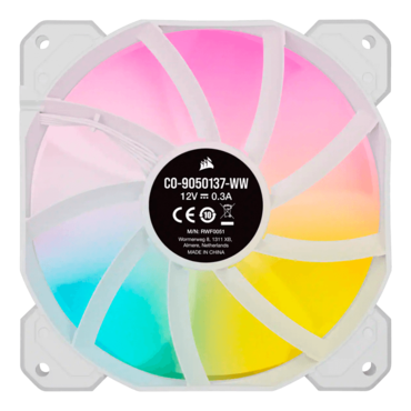 iCUE SP120 RGB ELITE Performance 120mm, White, 1500 RPM, 47.73 CFM, 28 dBA, Cooling Fan
