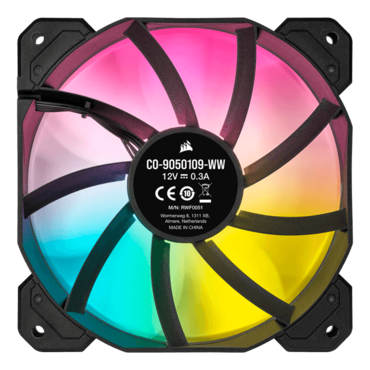 iCUE SP120 RGB ELITE Performance 120mm, 1500 RPM, 47.73 CFM, 28 dBA, Cooling Fan