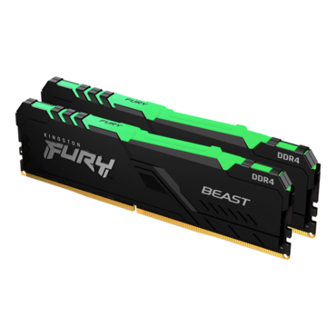 16GB (2 x 8GB) FURY Beast DDR4 3600MHz, CL17, Black, RGB LED, DIMM Memory